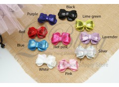 Sequin bow "Girly", 5 cm, Pack of 2